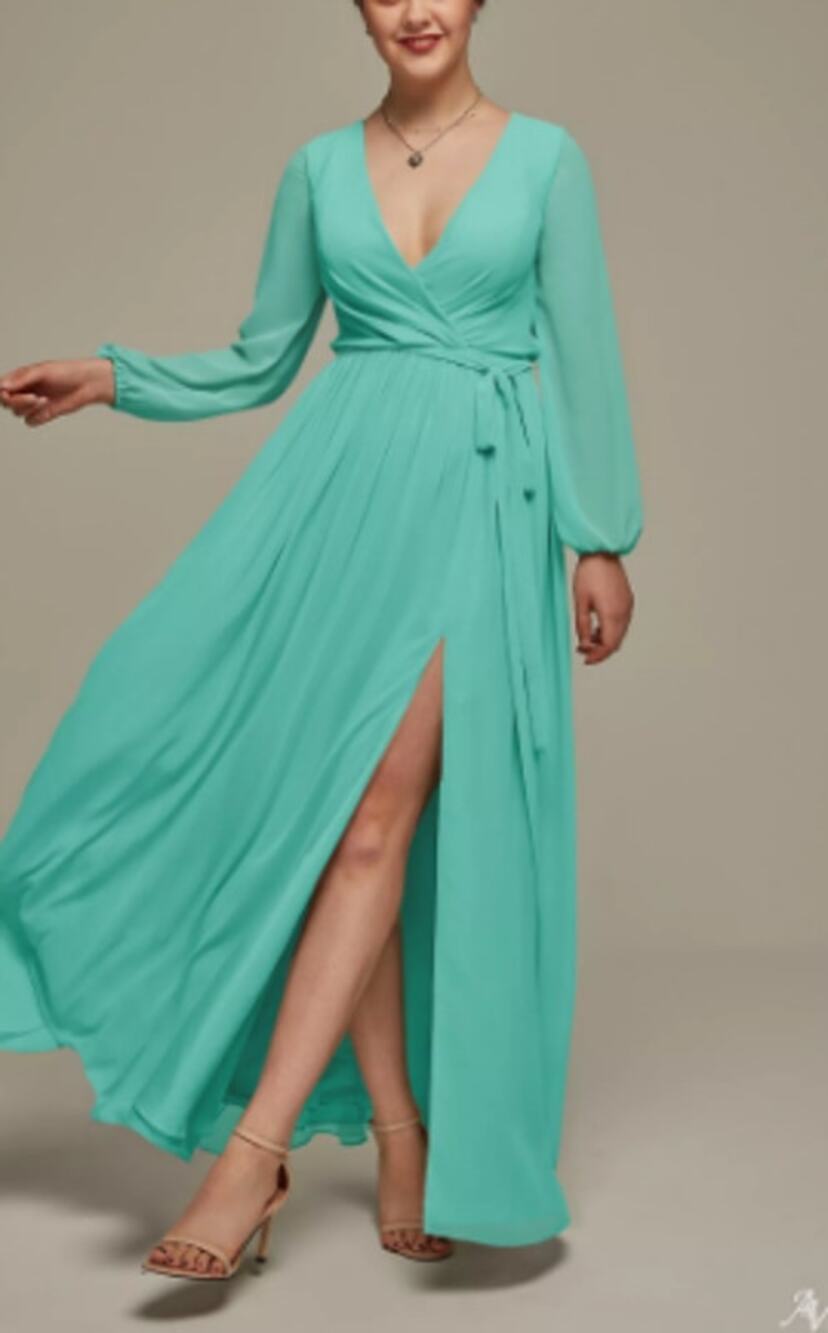 AW BRIDAL 2 XS tiffany blue Diyan bridesmaid formal party maxi dress NEW B50